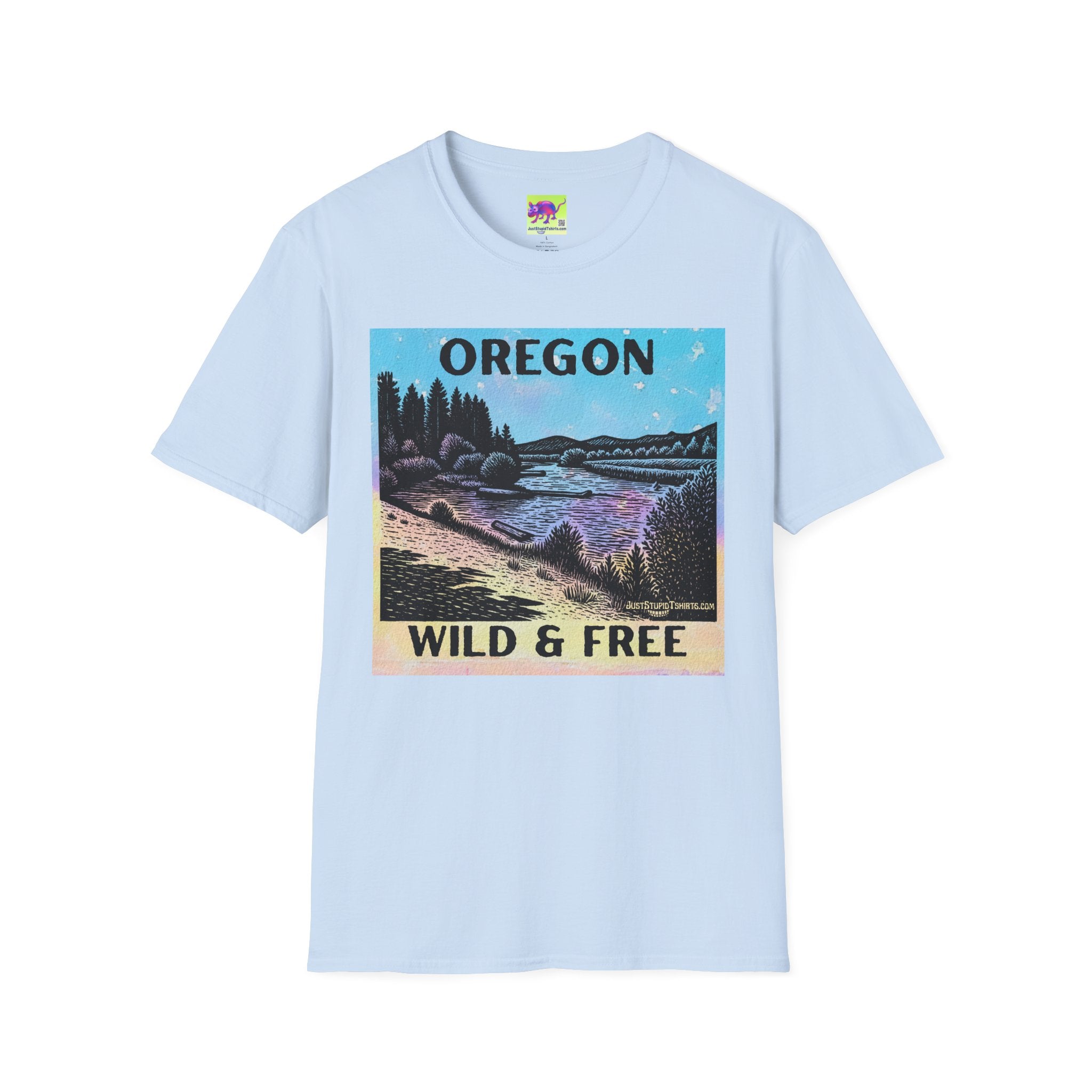 Oregon Wild & Free Scenic T-Shirt — Harris Beach, Oregon Vintage River Landscape Tee