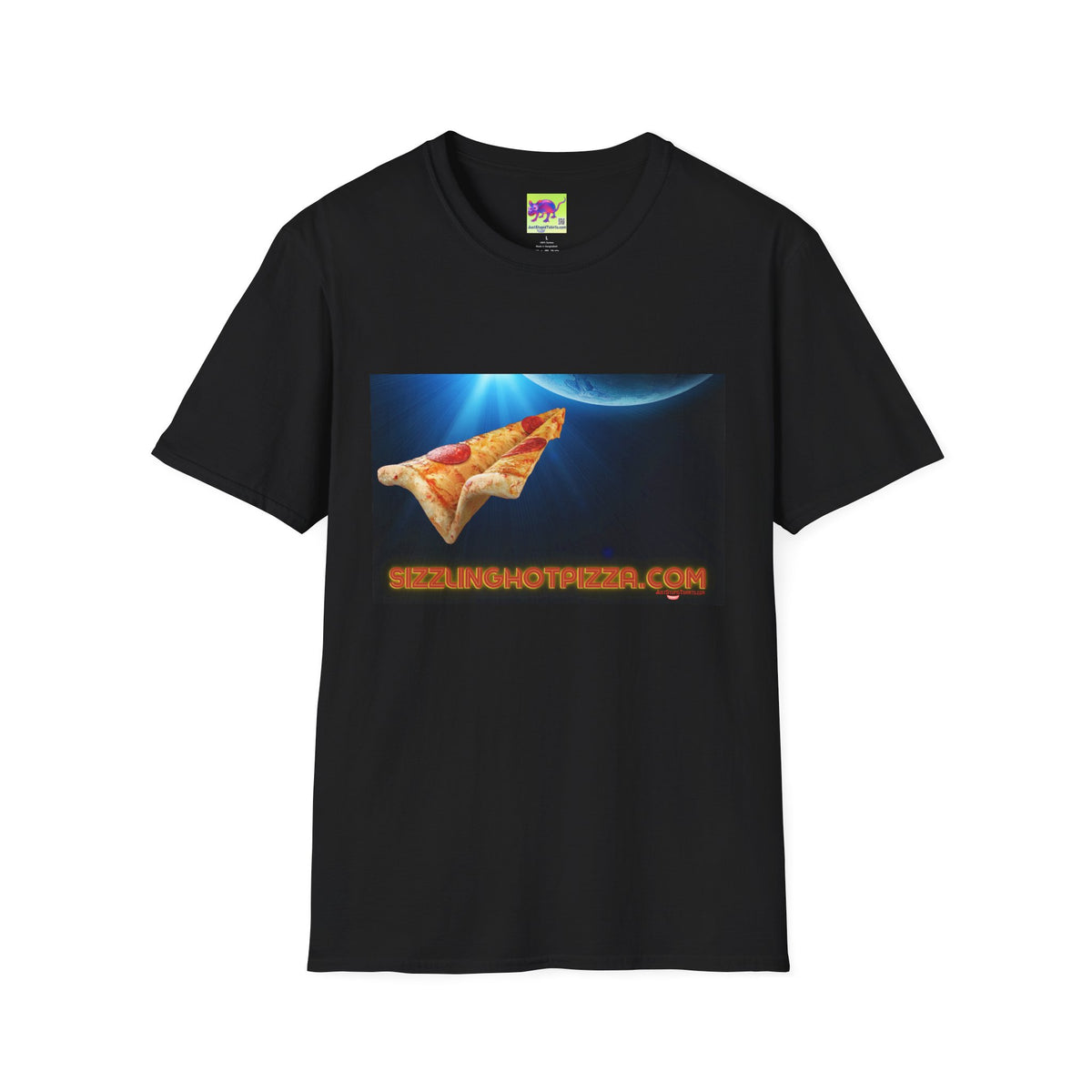 Pizza Rocket T-Shirt — Retro Space Slice Graphic Tee Sizzling Hot Pizza on the fly