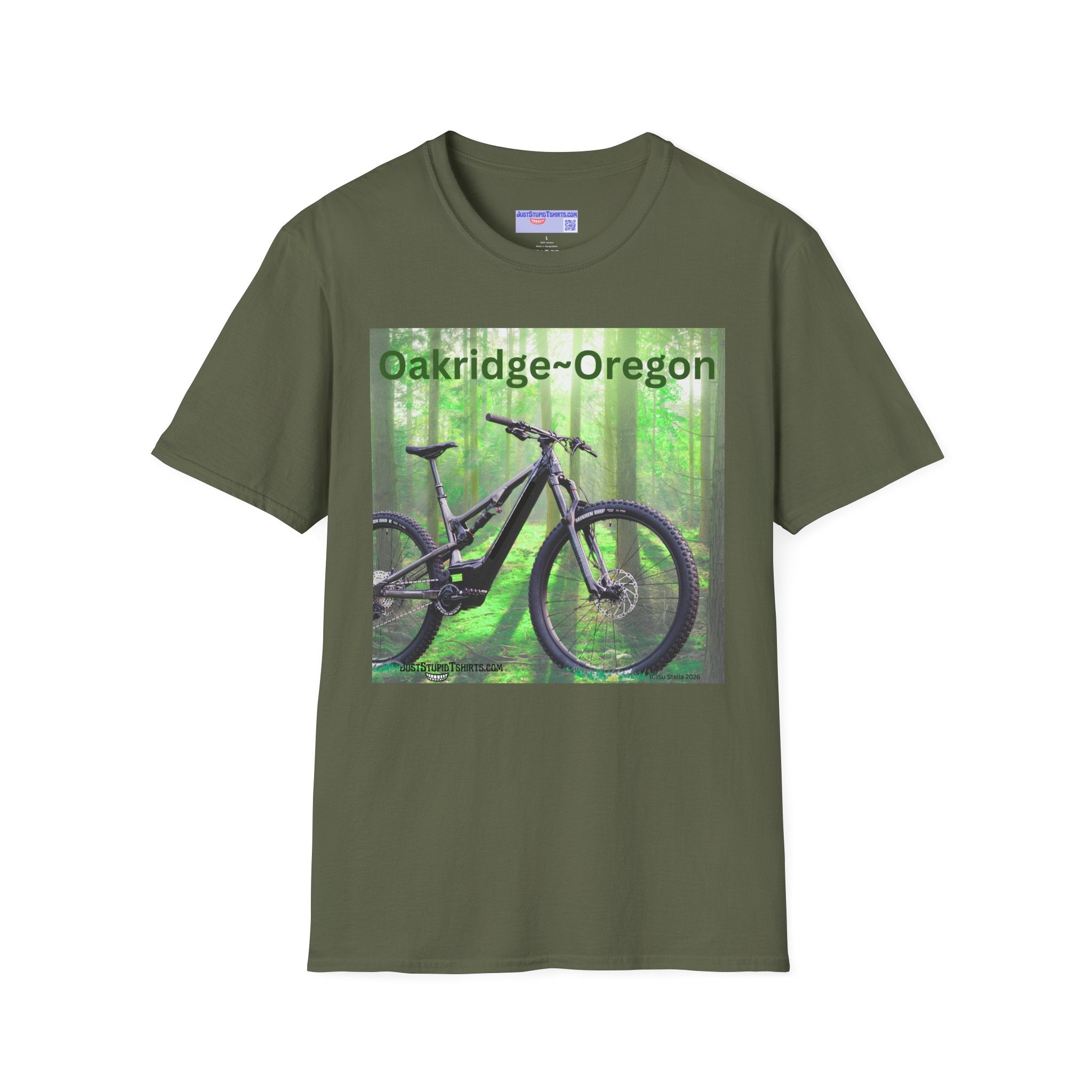 Oakridge, Oregon Mountain Bike T-Shirt — Forest Trail Cycling Tee- Mountain Biking, Biking trails,