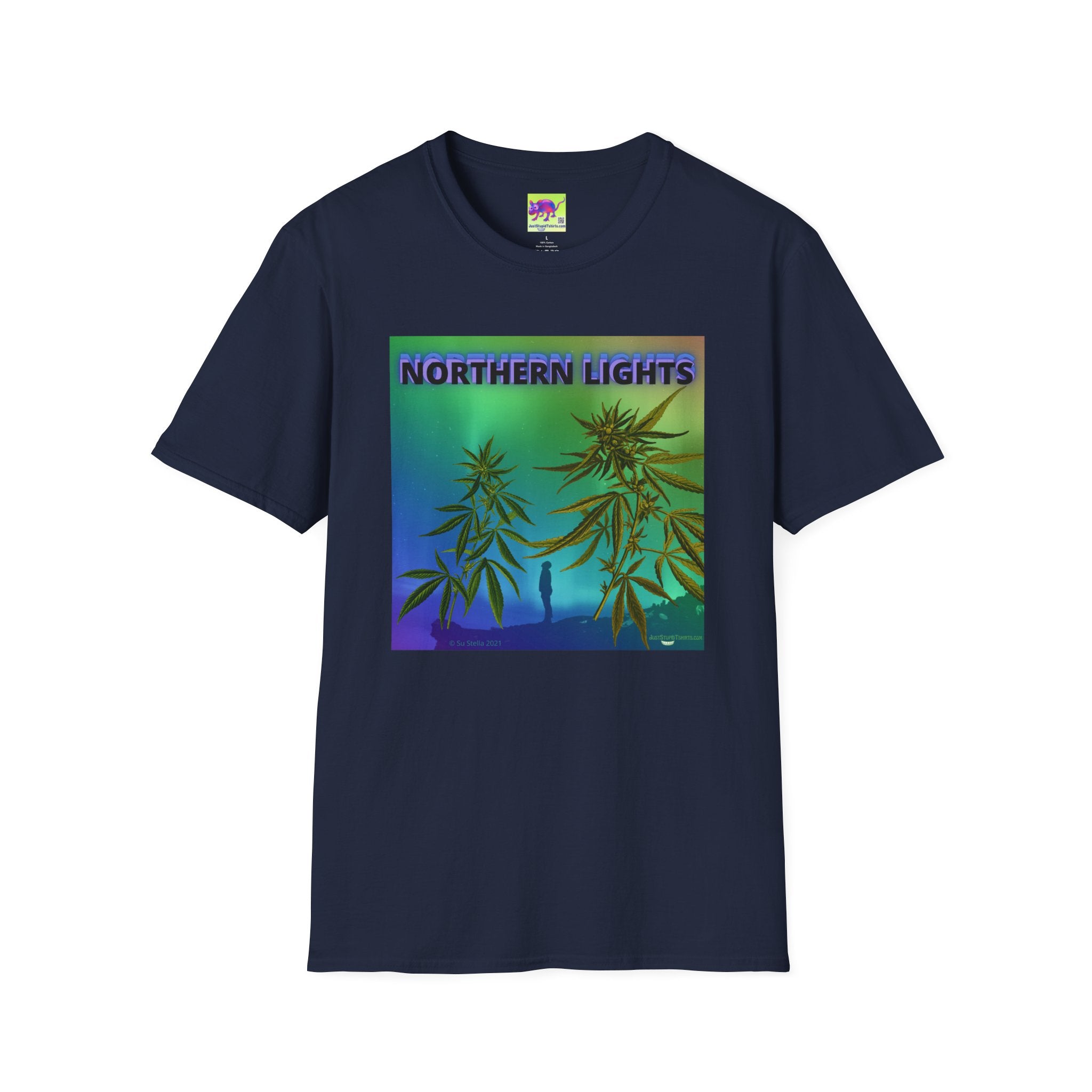 Northern Lights Cannabis Graphic T-Shirt — Psychedelic Plant Tee