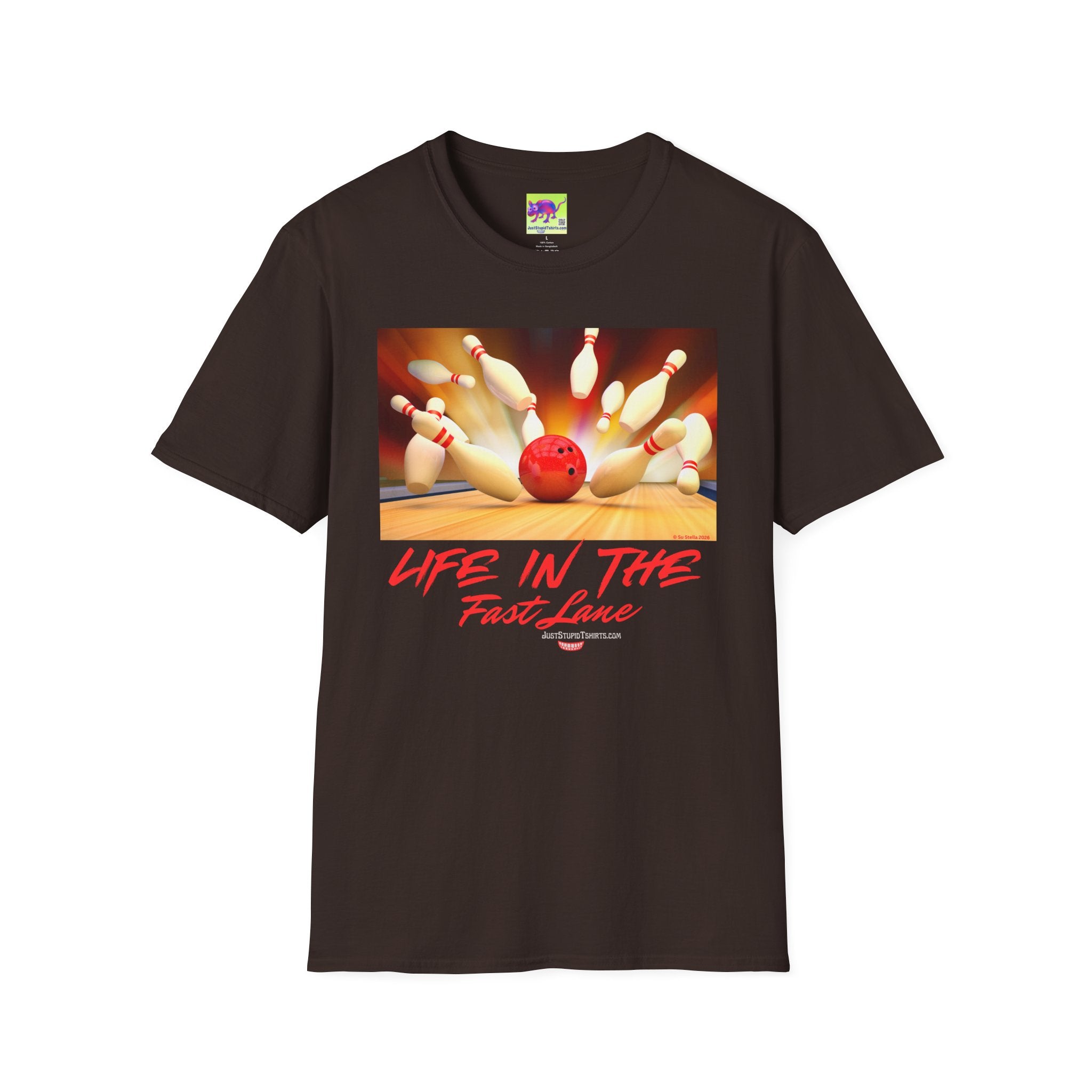 "Life in the Fast Lane" Casual Tee for Bowlers - Bowling Strike Graphic T-Shirt — Bowling Team Shirts