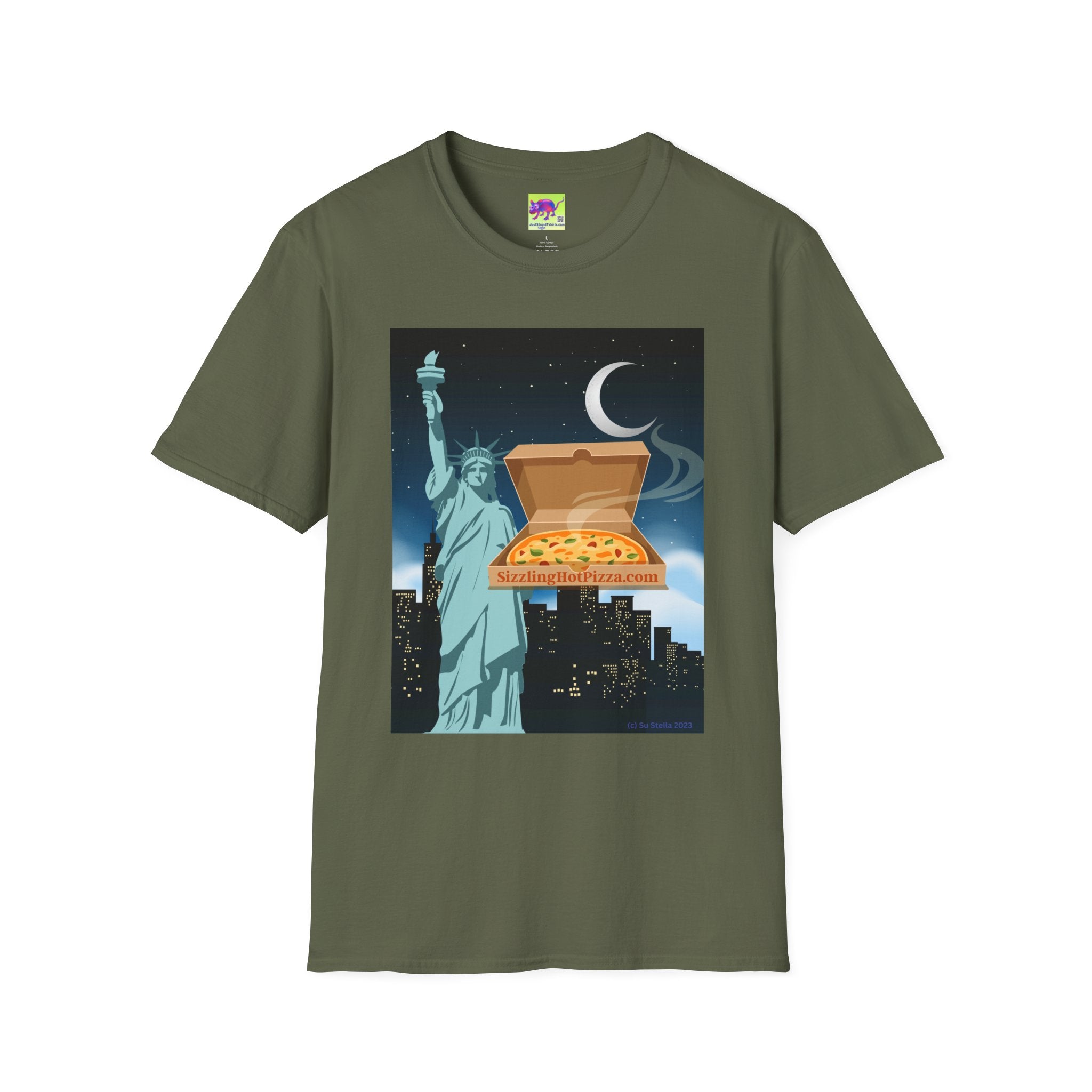 Pizza Night in NYC T-Shirt — Statue of Liberty City Slice Tee