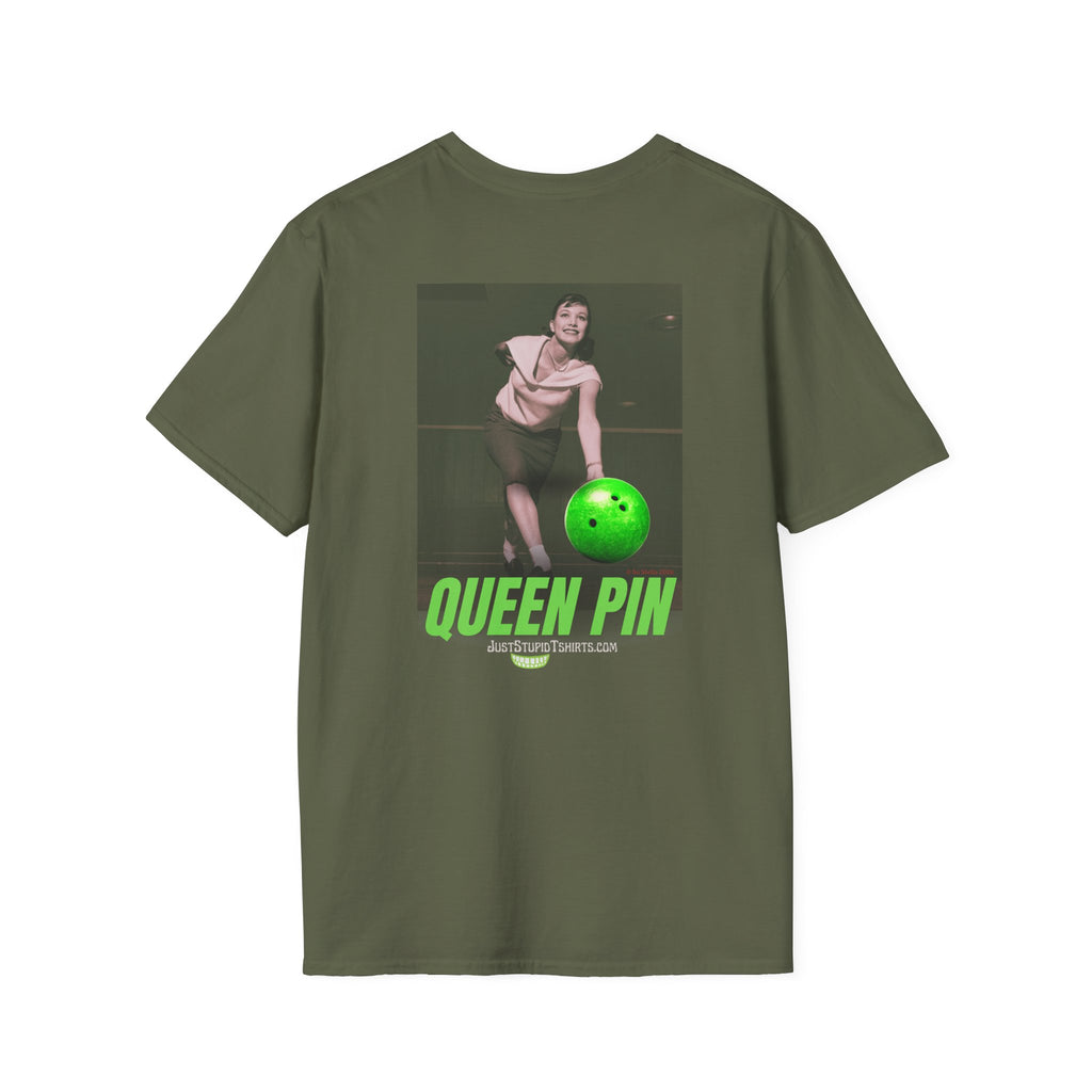 Queen Pin Bowling Tee — You Rule the Lanes - Vintage Pinup Graphic T-Shirt