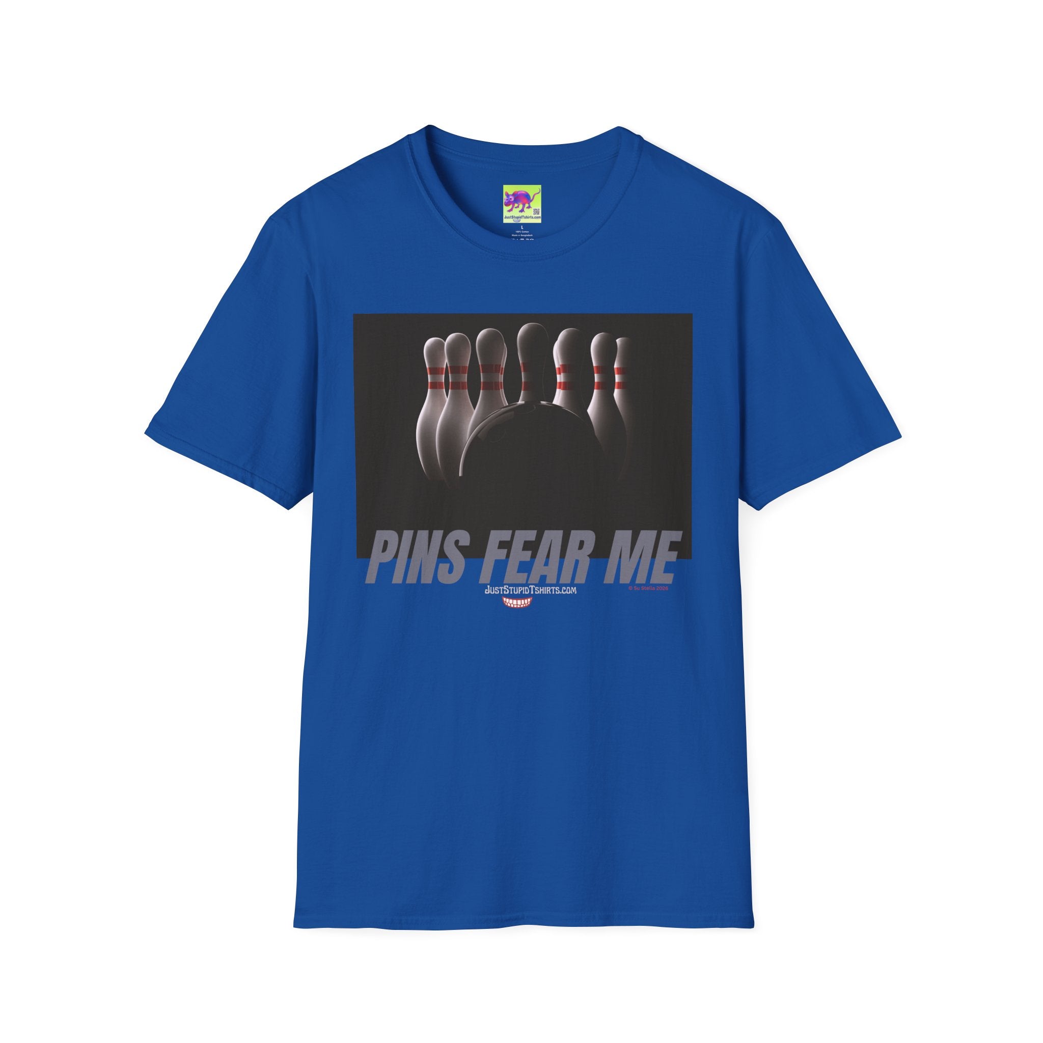 'Pins Fear Me' -Graphic Tee for Bowlers & Sports Fans, Bowling T-Shirt —