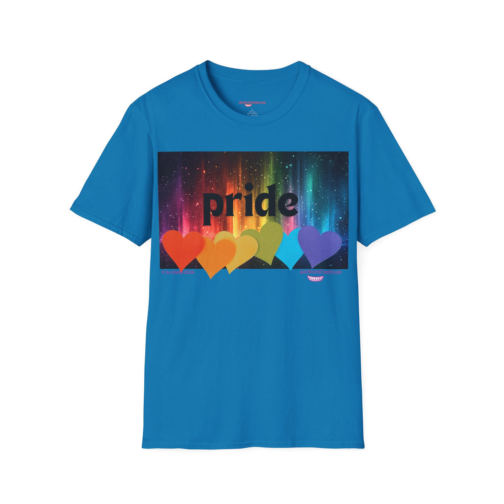 Pride Rainbow Hearts T‑Shirt — Colorful Pride Graphic Tee- LGBTQ shirt, pride month shirt