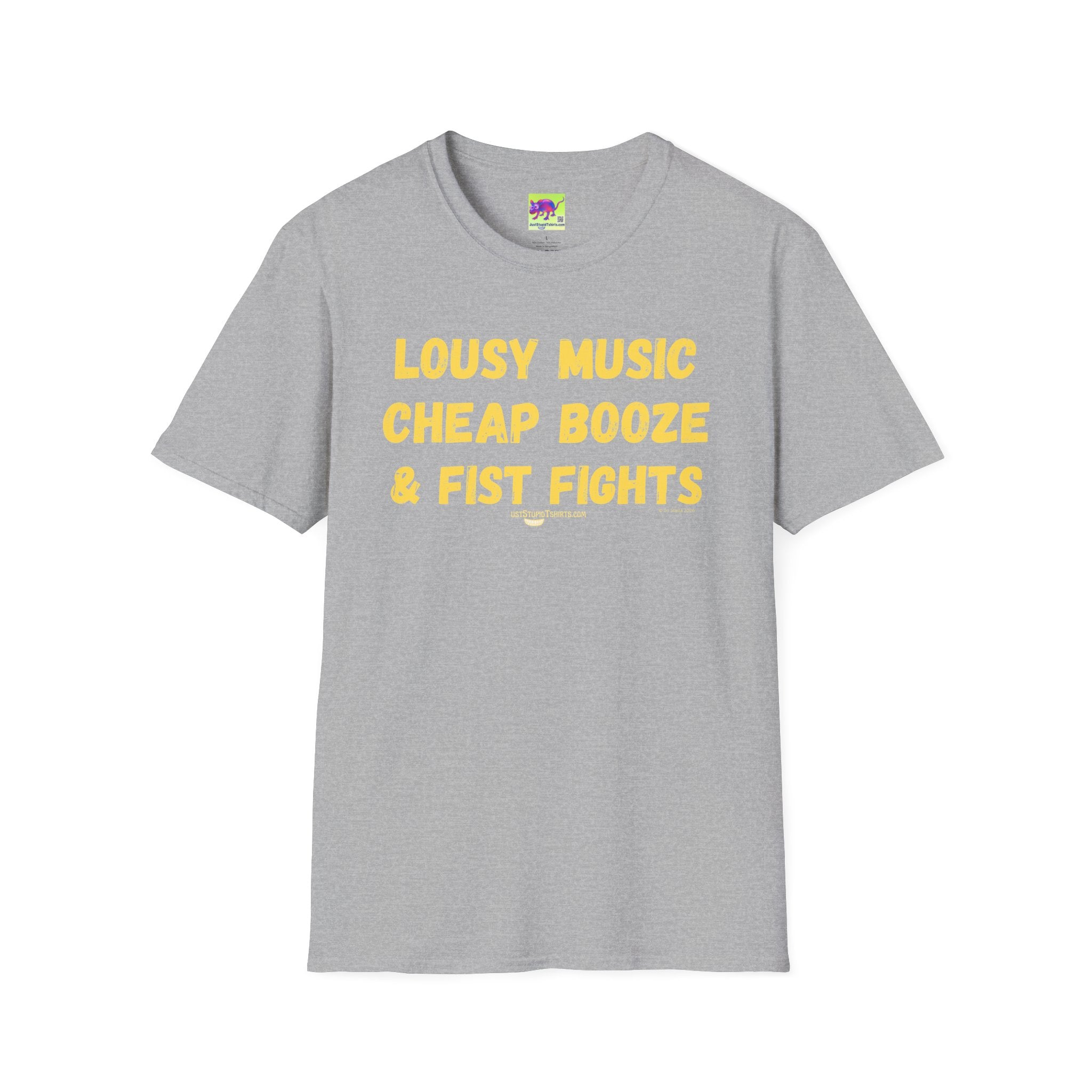 Live Music, Cheap Booze & Fist Fights T-Shirt — Funny Concert Graphic Tee- party shirts- novelty shirts-