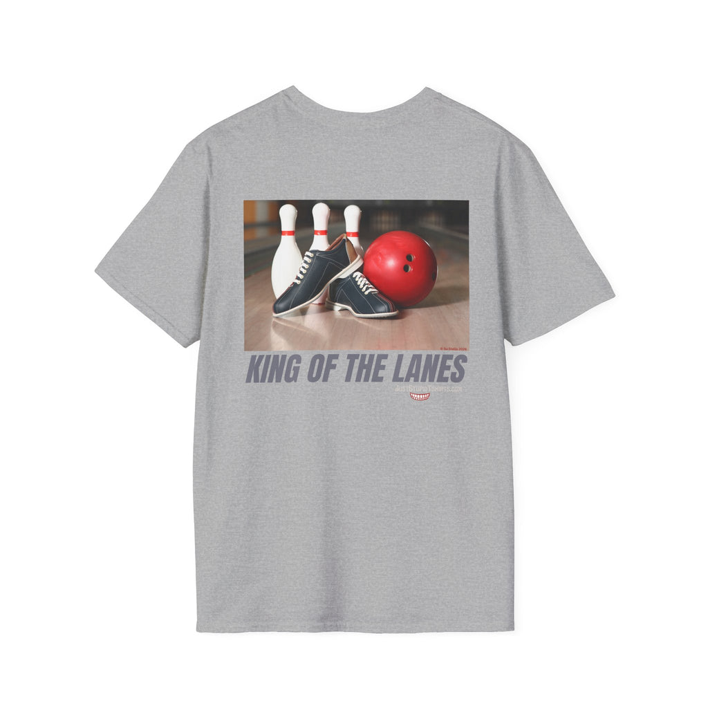 King of the Lanes Bowling T-Shirt — Retro Bowling Ball & Pins Tee