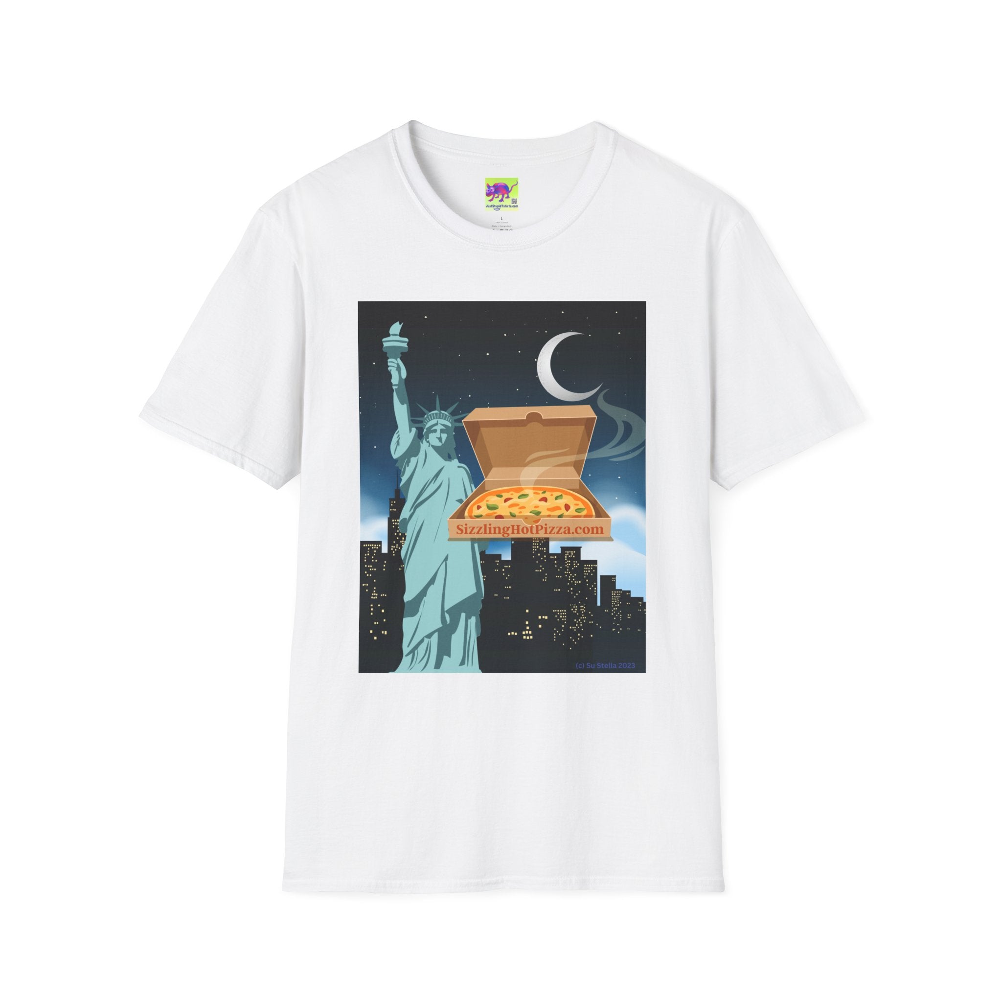 Pizza Night in NYC T-Shirt — Statue of Liberty City Slice Tee