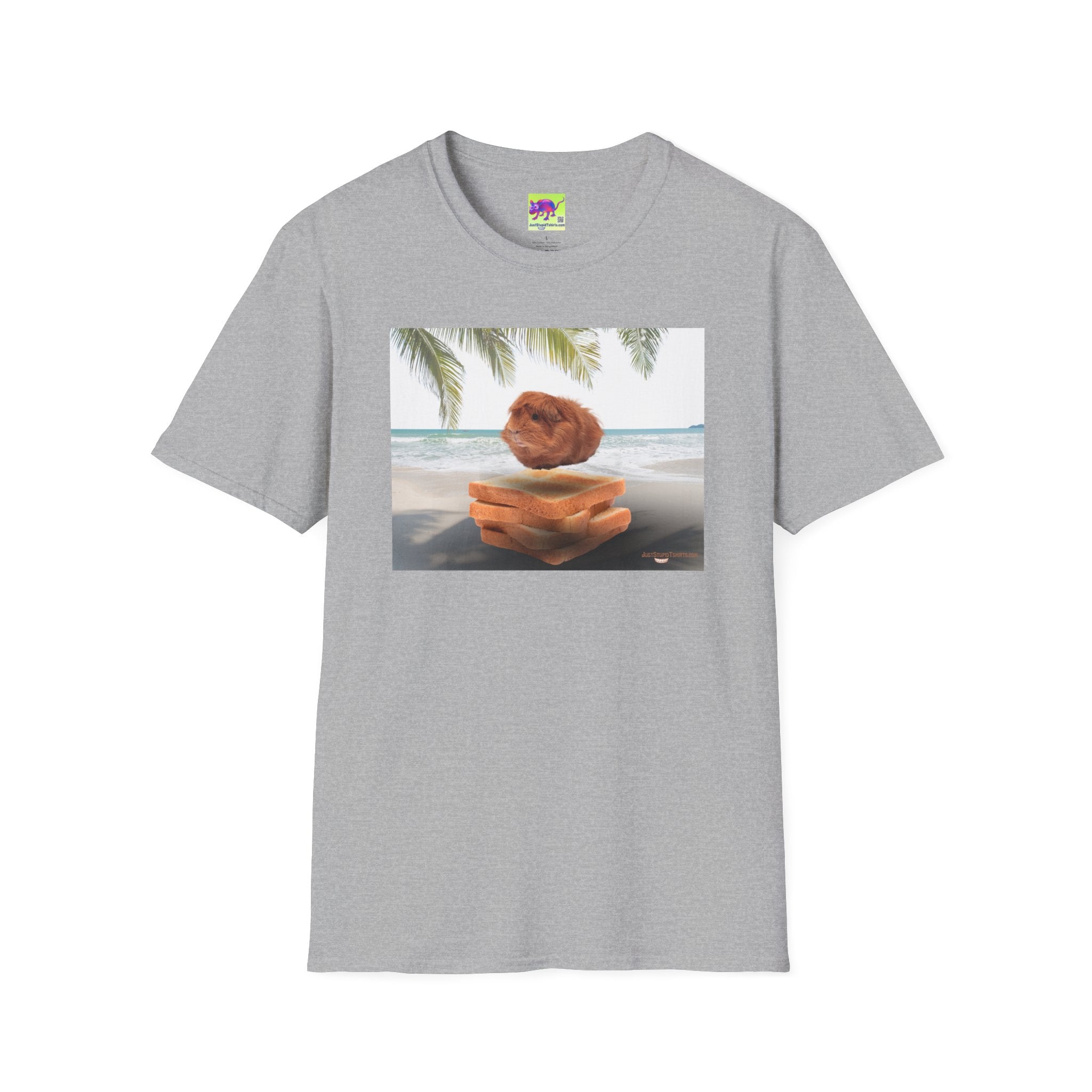 Fluffy on the Beach -Guinea Pig Tee — Cute Guinea Pig on Toast Tropical T-Shirt