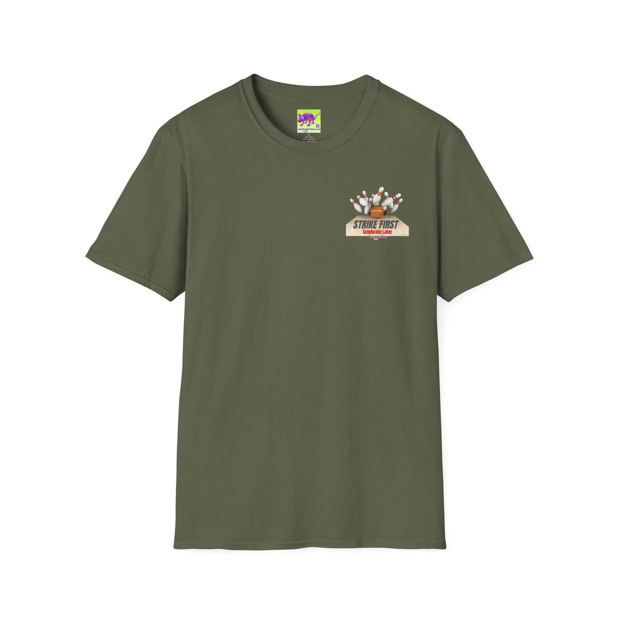 Strike First- Celebrate Later - Bowling Shirt for League Night- Bowling gift- Bowlers Tee