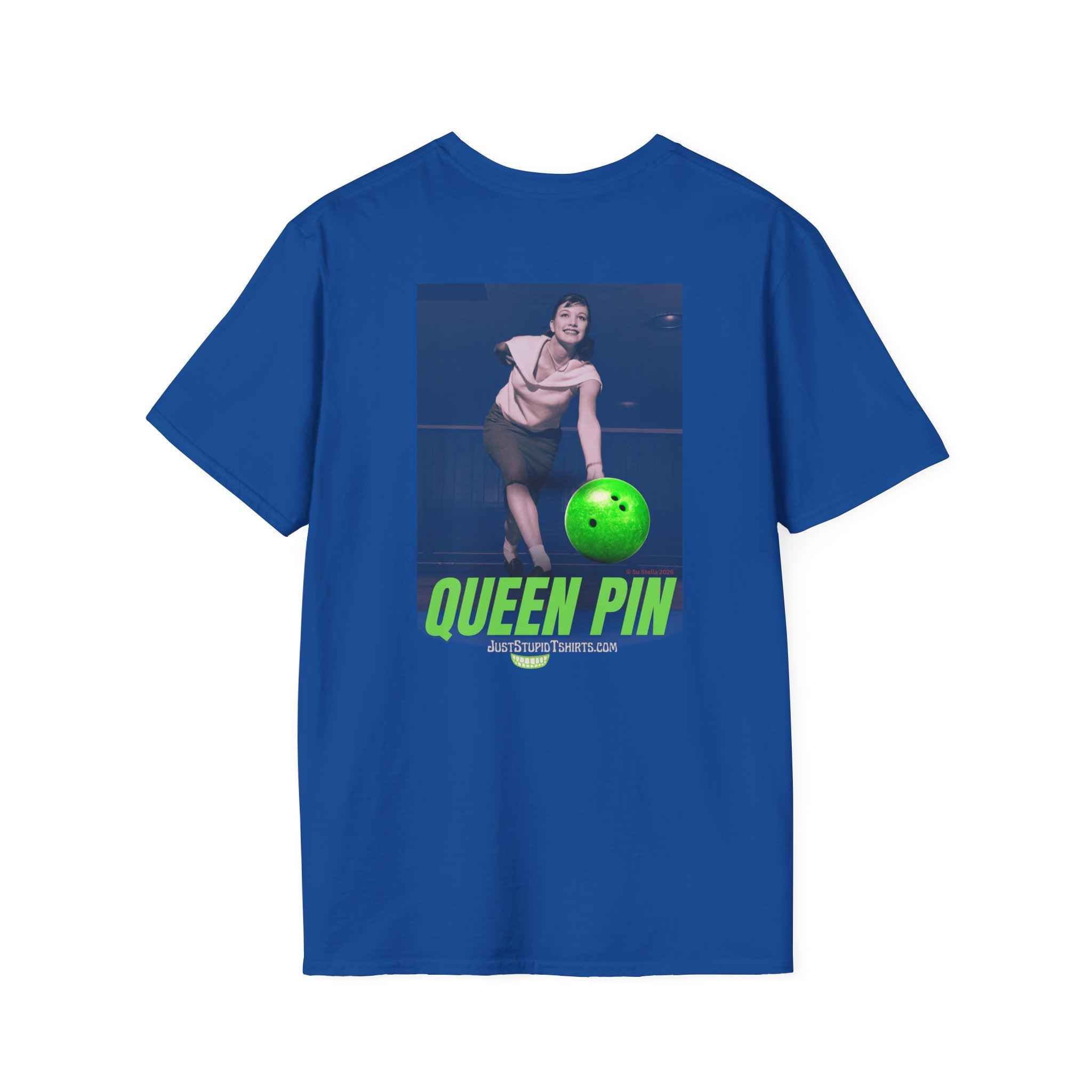 Queen Pin Bowling Tee — You Rule the Lanes - Vintage Pinup Graphic T-Shirt