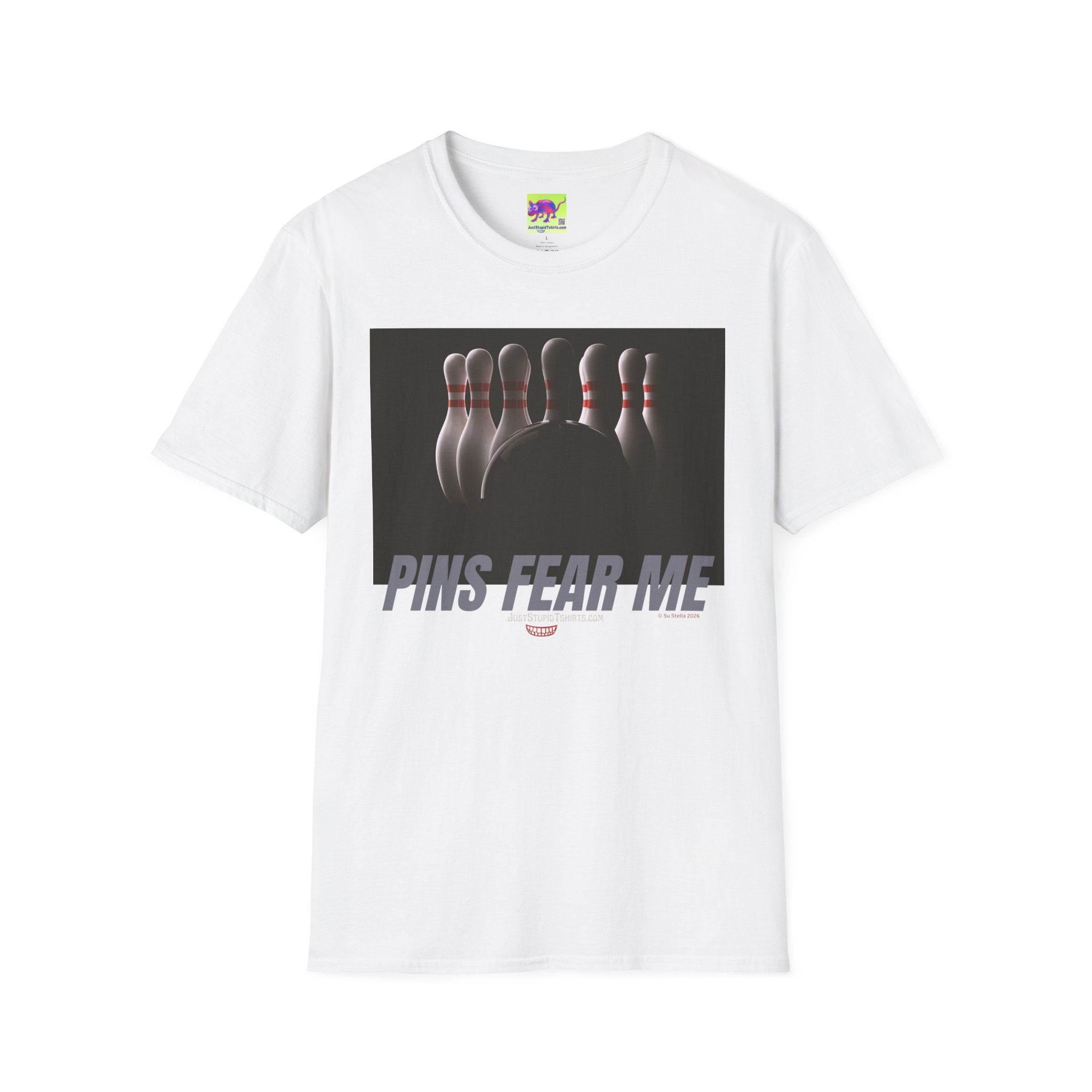 'Pins Fear Me' -Graphic Tee for Bowlers & Sports Fans, Bowling T-Shirt —