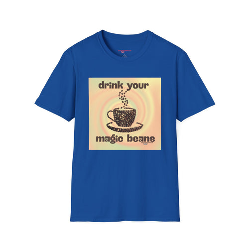"Drink Your Magic Beans" Retro Coffee Cup T-Shirt —