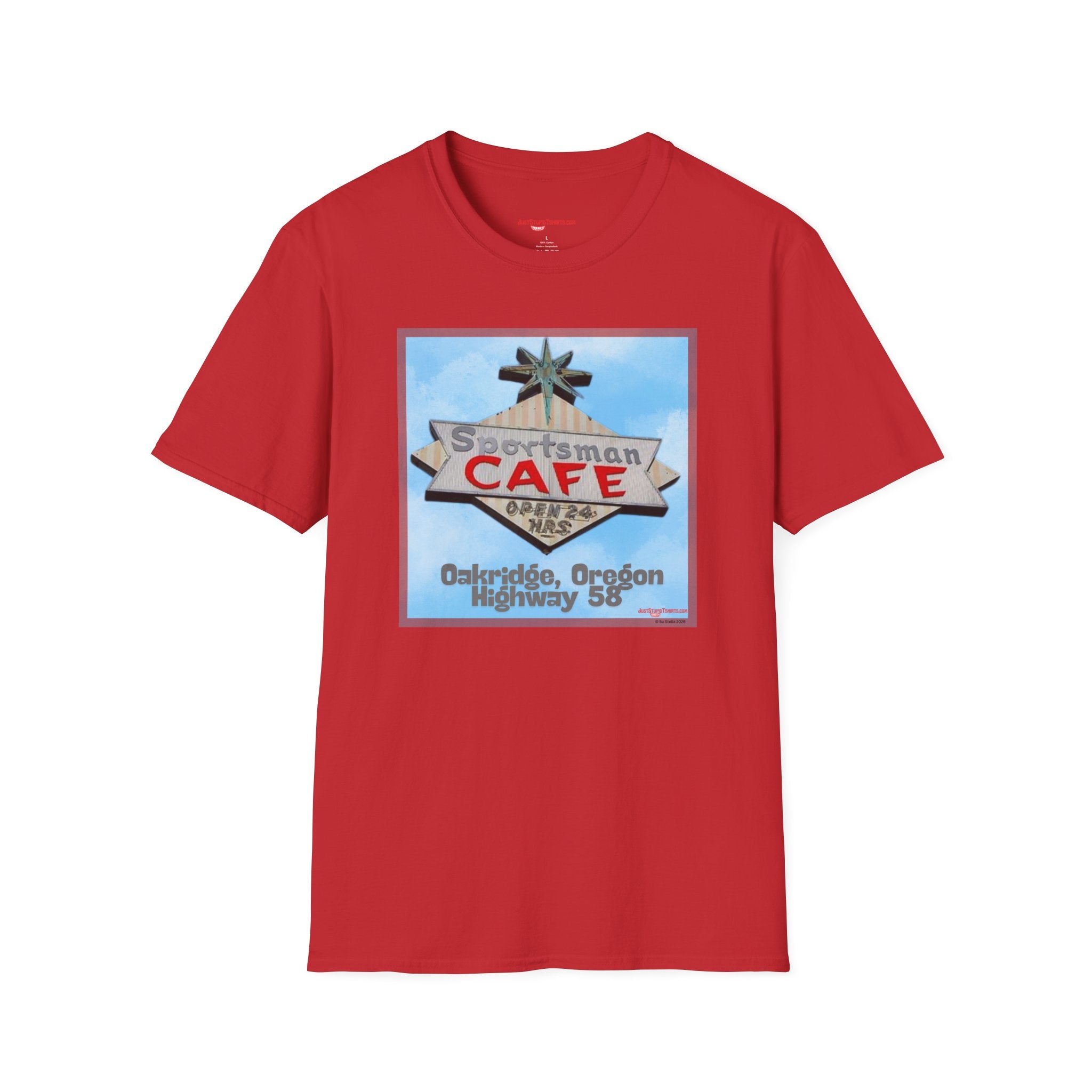 Sportsman Cafe T-Shirt — Oakridge, Oregon Highway 58 Retro Style Vintage