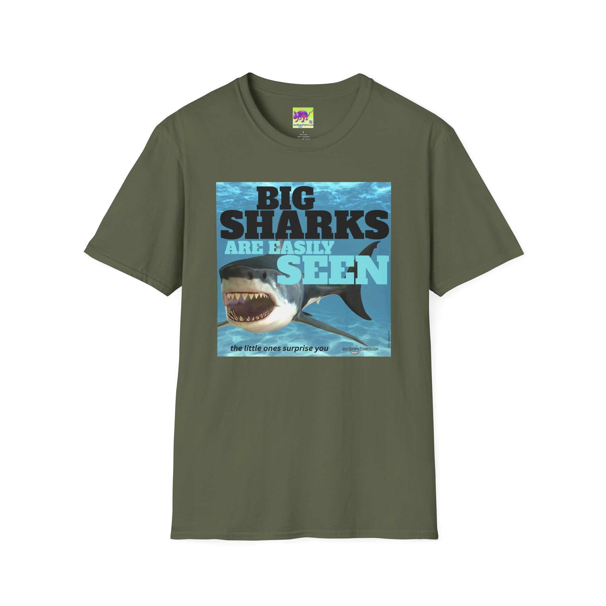 Big Sharks Are Easily Seen T-Shirt — Funny Shark Graphic Tee- shark week-