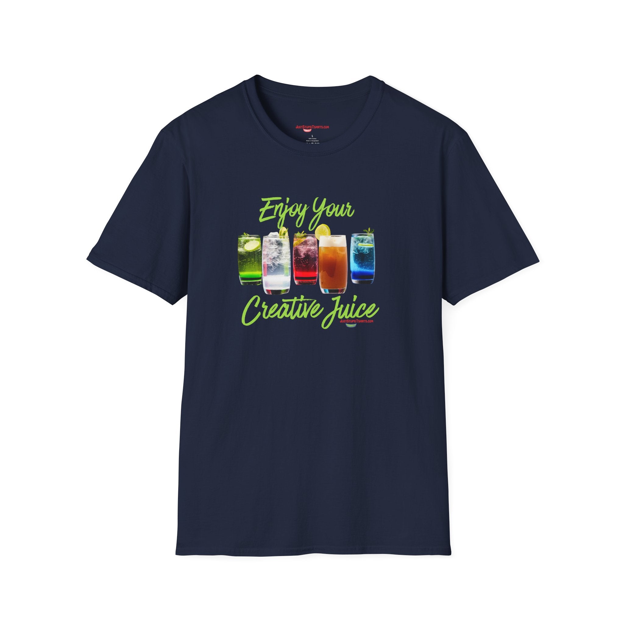 Enjoy Your Creative Juice- Your artsy side is showing- Unisex Softstyle T-Shirt, bartender shirt, artist shirt,