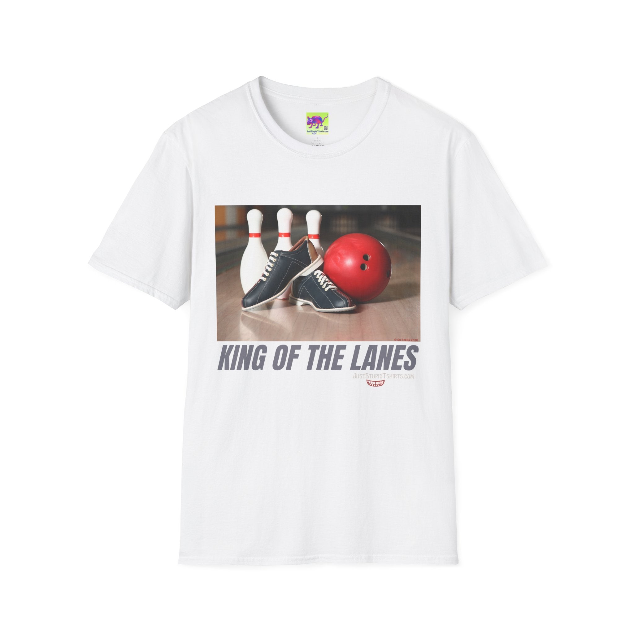 King of the Lanes-  Retro Bowling Ball & Pins Tee- Bowling T-Shirt - League Night Bowlers Shirt