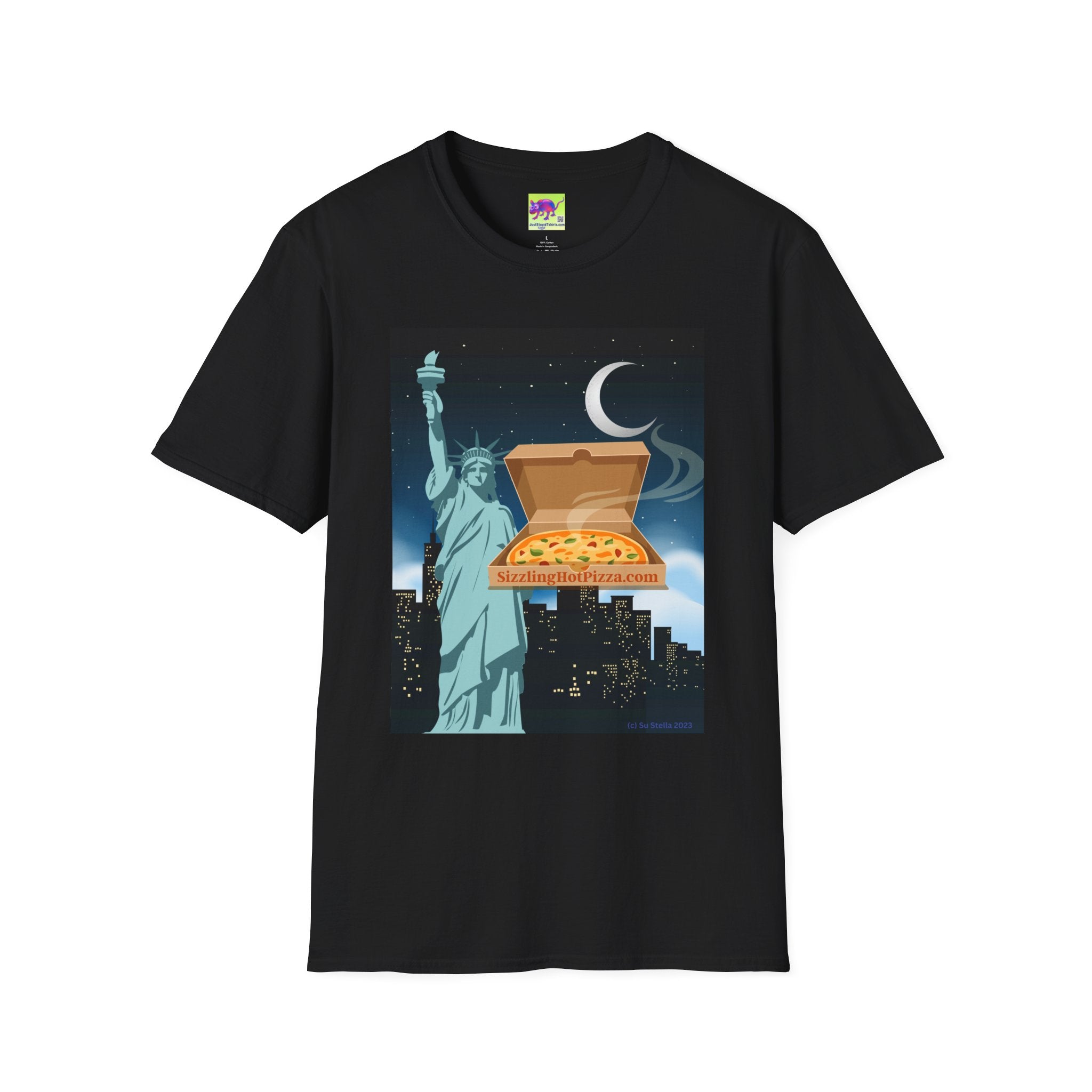Pizza Night in NYC T-Shirt — Statue of Liberty City Slice Tee