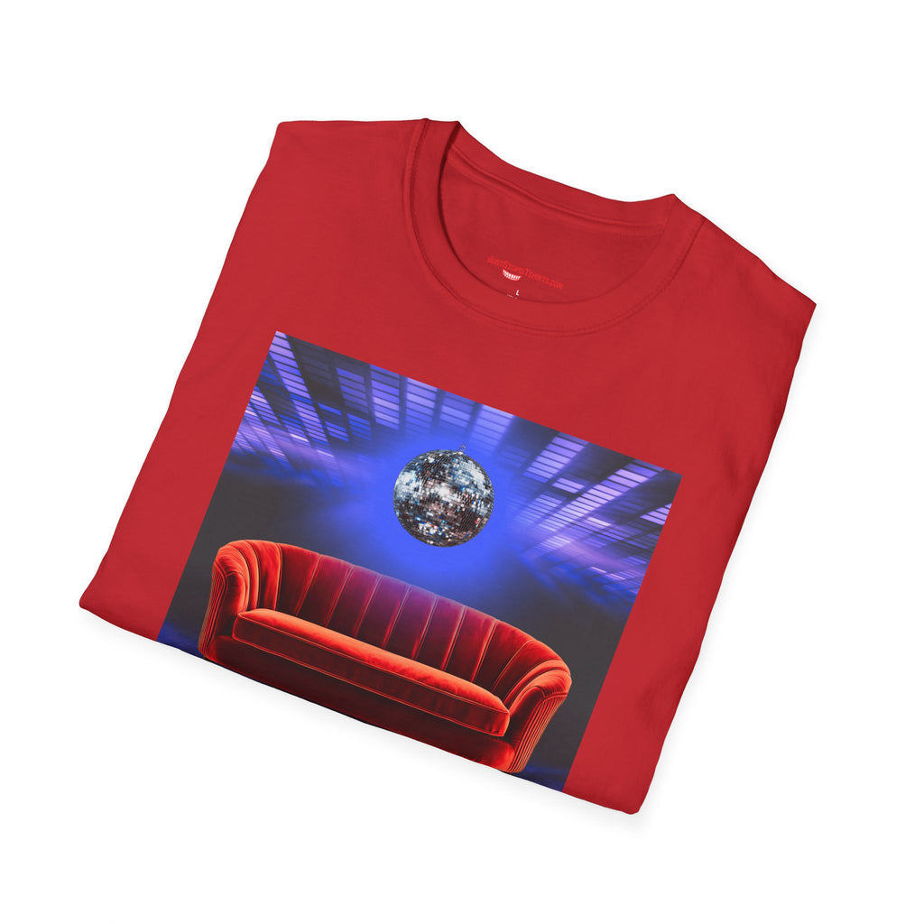 'Love Seat Lover'  ~Retro Disco Sofa T-Shirt — Sexy Red Velvet Love Seat  Graphic Tee- Feel the love