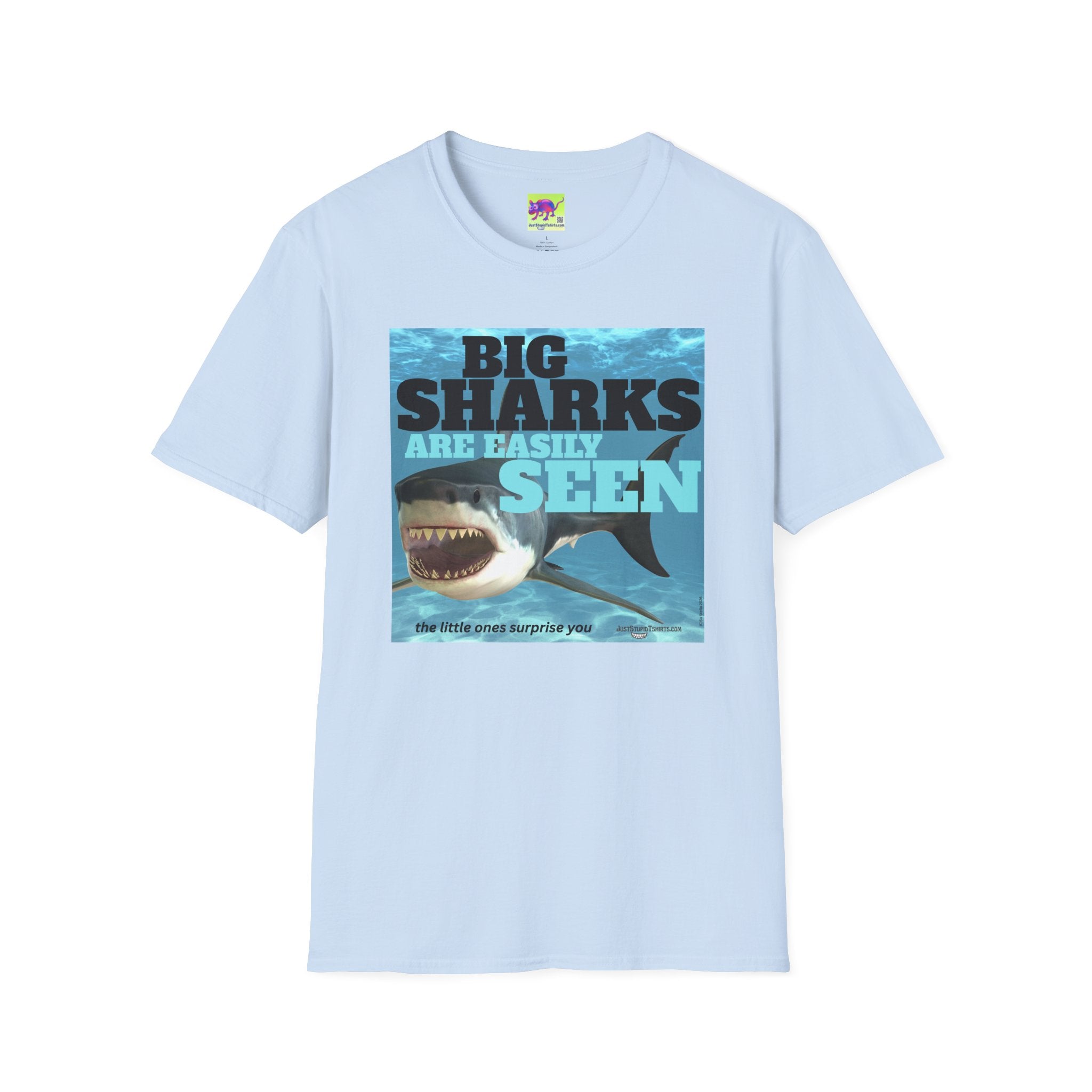 Big Sharks Are Easily Seen T-Shirt — Funny Shark Graphic Tee- shark week-