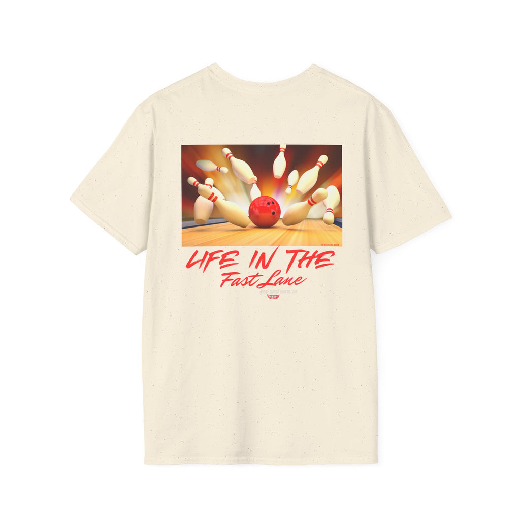 'Life in the Fast Lane' Bowling Graphic Tee- 2 sided Bowling Shirt- League Night shirt