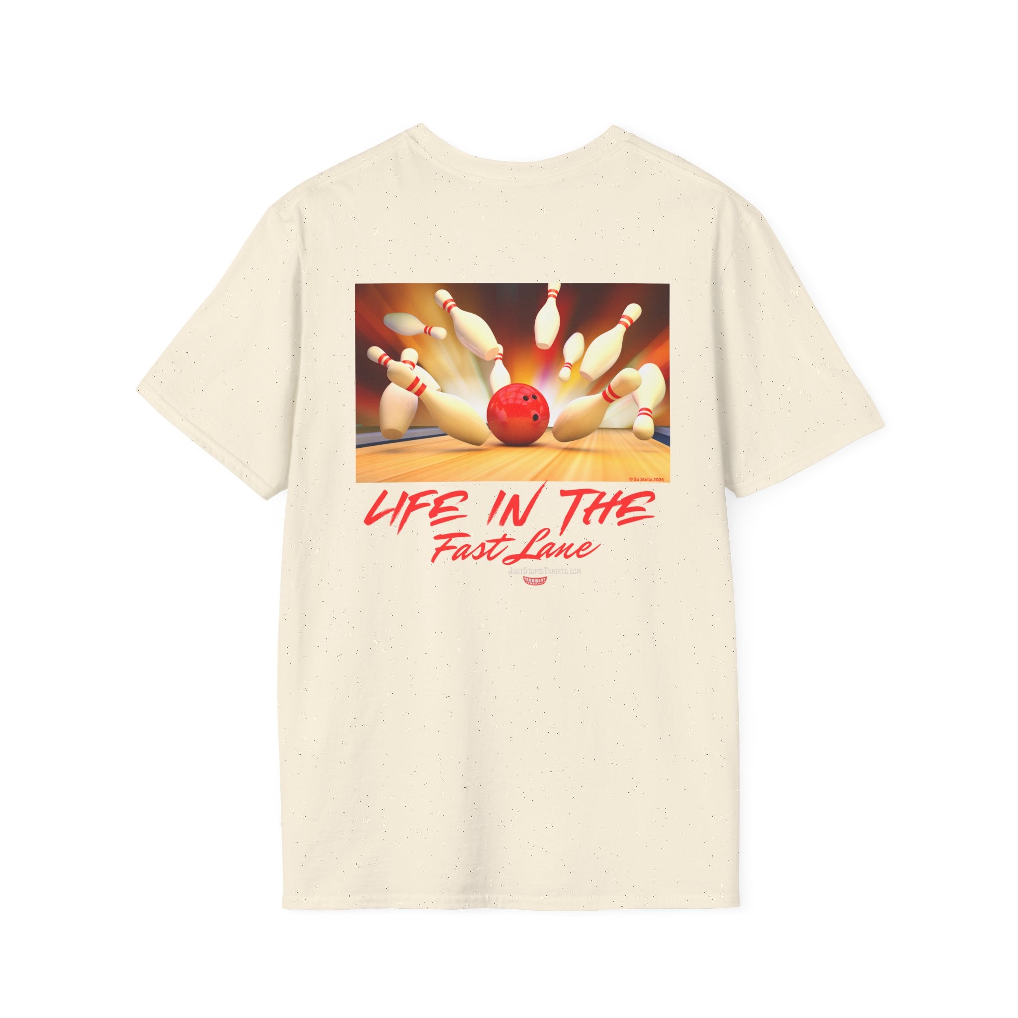 'Life in the Fast Lane' Bowling Graphic Tee- 2 sided Bowling Shirt- League Night shirt